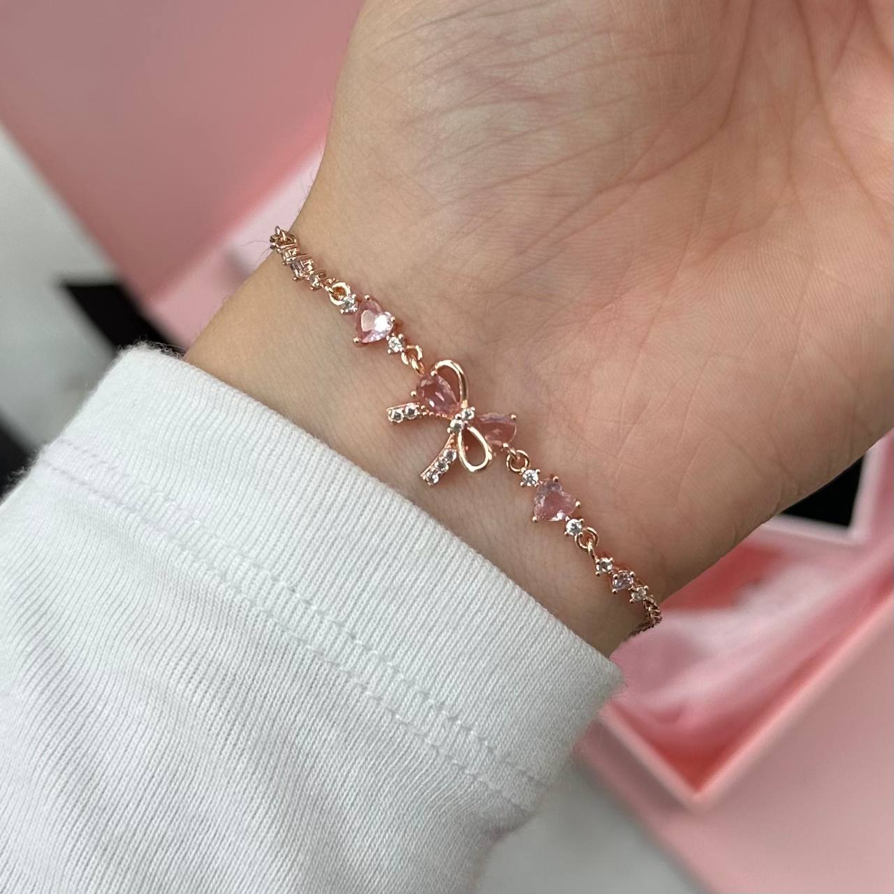 Браслет «Бант» у рожевому золоті